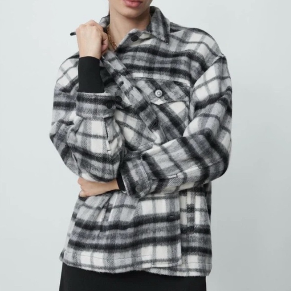 Zara Plaid Shacket - Picture 9 of 10